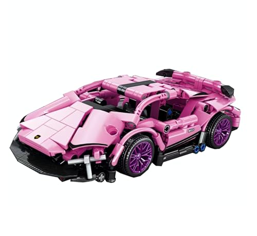 1:20 Technic Super Sports Cars Model Sets - 323 PCS MOC Building Block Car Raceing Engineering Toys, Collectible Sports Car Construction Kit for Girls Boys or Adults (Pink) - color: Pink