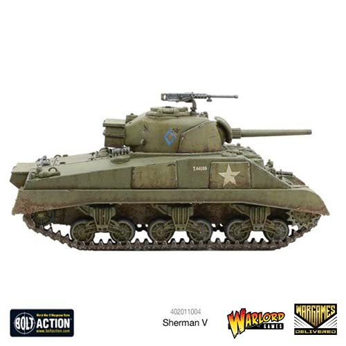 Wargames Delivered - Warlord Games Bolt Action Sherman Tank - British Army 28mm WWII Miniature Tank Set for Tabletop Wargaming - color: Sherman V