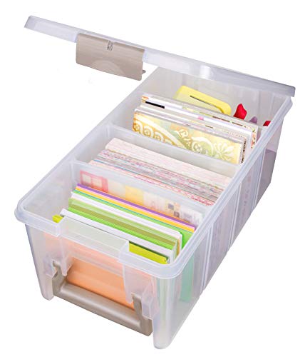 ArtBin Semi Satchel Craft Organizer with 3 Dividers, Clear - color: Gold