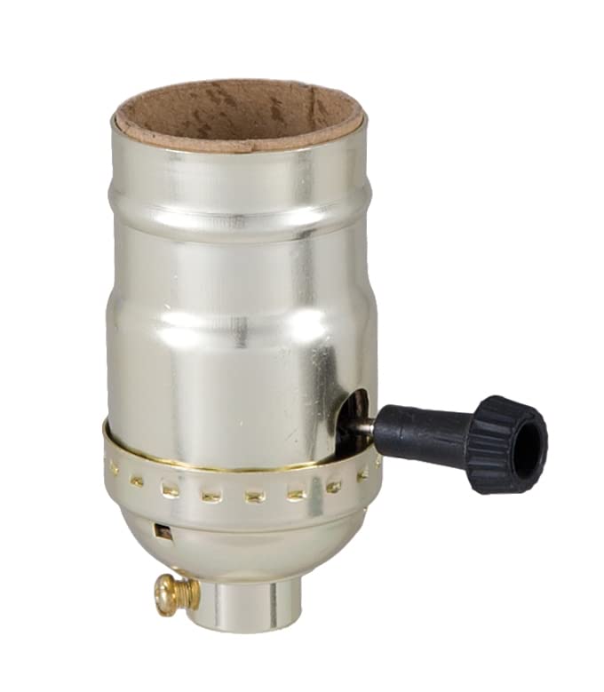 B&P Lamp® Brass Plated Socket with Brown Cord Set and Basic Hardware - color: Brown