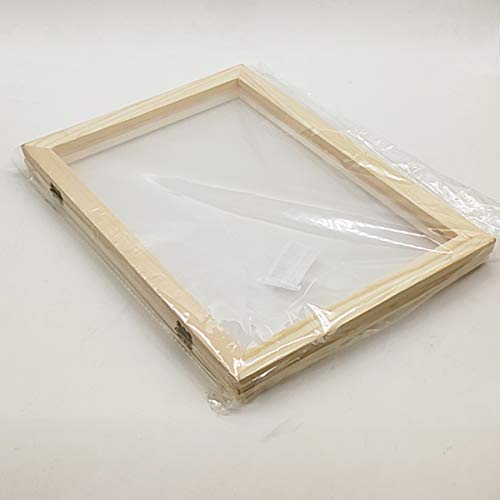 Worown A4 Size Paper Making Screen, Natural Wooden Paper Making Frame, 10 x 14 inch Wood Mould & Deckle for DIY Crafts - size: 10*14 inch