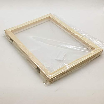 Worown A4 Size Paper Making Screen, Natural Wooden Paper Making Frame, 10 x 14 inch Wood Mould & Deckle for DIY Crafts - size: 10*14 inch