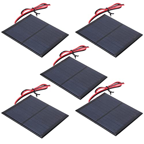 Mini Solar Panels, 6V 2W Mini Solar Cells for Solar Power, DIY Electric Toy Materials Photovoltaic Cells, Solar DIY System Kits, 90x80mm/3.5x3.1in, 5PCS, for Solar Light, Charger