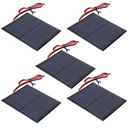 Mini Solar Panels, 6V 2W Mini Solar Cells for Solar Power, DIY Electric Toy Materials Photovoltaic Cells, Solar DIY System Kits, 90x80mm/3.5x3.1in, 5PCS, for Solar Light, Charger