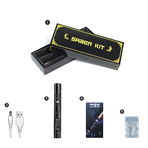 DAMIENSABER Upgrade RGB3.0 16 Sound Fonts Inner Core DIY Light Saber Electronics Kit Soundboard Infinite Color Smooth Swing Motion Control Kit Build Your Own Light Saber(Round Hole)