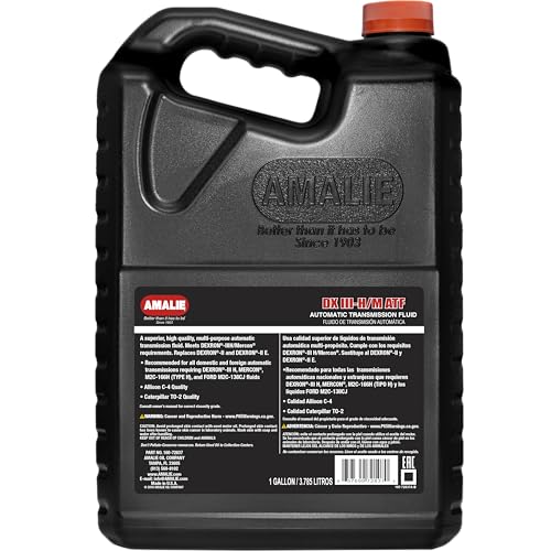 AMALIE DX-III H/M Automatic Transmission Fluid (160-72837-36) 1 Gallon Bottle, Pack of 4 | Made in USA - size: 1 Gallon Bottle, Pack of 4
