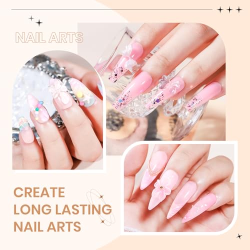 3d Gel Nail Art Sculpture Non Stick Hand Molding Gel for Nails - color: Clear&Pink&Pearl White