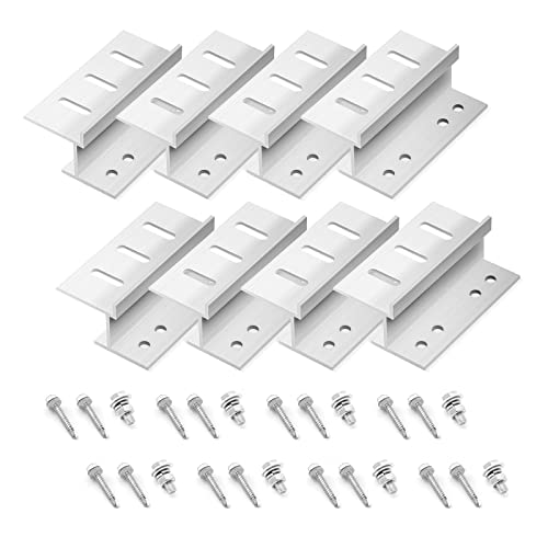 Newpowa Solar Panel Mounting Z Bracket with Nuts and Bolts Designed for RV, Boat, Wall, Off Grid Roof Installation 2 Sets Silver Aluminum - size: UZ Flat Surface*2
