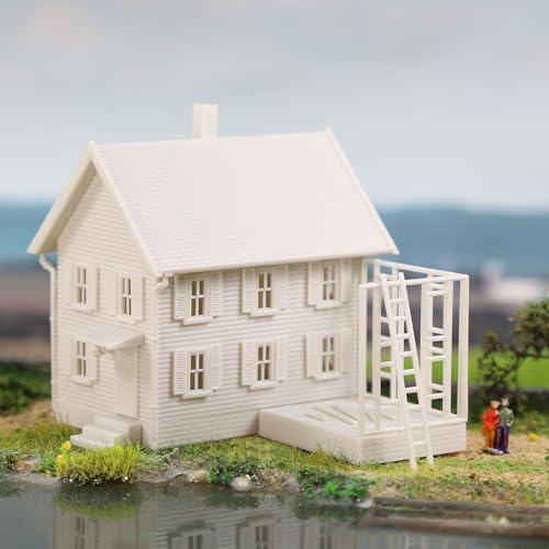 N Scale Model Decorated House Kit Unassembled Building for Model Railroad JZN5881JJ