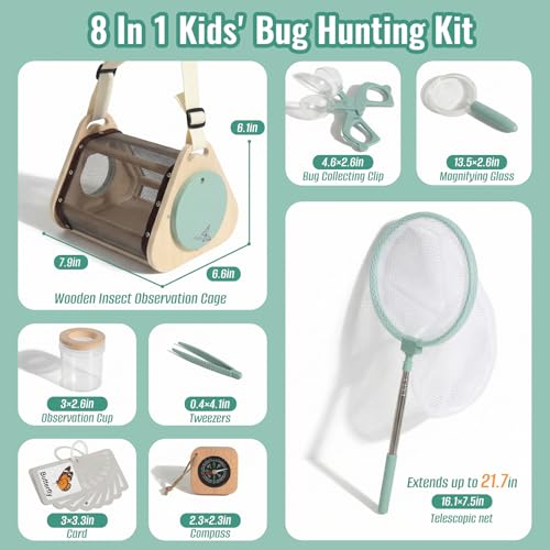 WOODENFUN Bug Catcher for Kids, Bugs Habitat Outdoor Explorer Kit