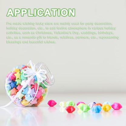 MECCANIXITY 136pcs Pre-made Origami Lucky Stars Paper Wishing Star Green for Best Wish Christmas Party Wedding Valentine's Day Girl Friends Gift - color: Green