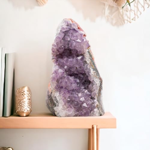 0.5 to 1 Lb Amethyst Crystal Geode From Uruguay – 2.5" to 4" Height, Natural Large Amethyst Cluster Rock – Crystals and Healing Stones - style: 0.5 lb to 1 lb