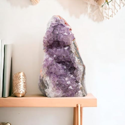 0.5 to 1 Lb Amethyst Crystal Geode From Uruguay – 2.5" to 4" Height, Natural Large Amethyst Cluster Rock – Crystals and Healing Stones - style: 0.5 lb to 1 lb