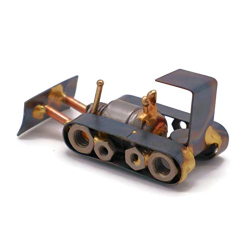 Bulldozer Collectible Handmade Metal Art Figurine, Desk Accessories, Trophy, Boss Gift, Home Office Décor, Construction Worker Gift - style: Bulldozer