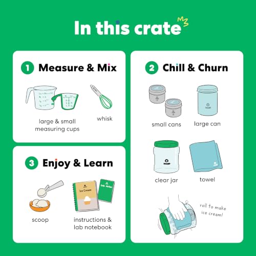 KiwiCo Science of Cooking Ice Cream Kit - STEM Chemistry Set for Ages 5+ - size: 8 x 11 x 6.1 inches