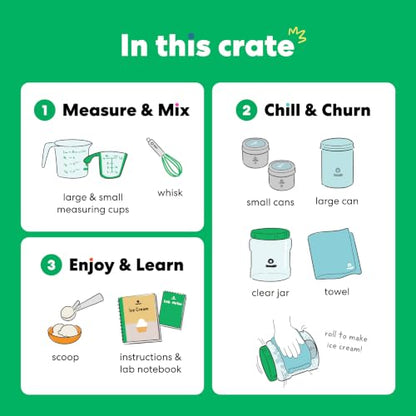 KiwiCo Science of Cooking Ice Cream Kit - STEM Chemistry Set for Ages 5+ - size: 8 x 11 x 6.1 inches