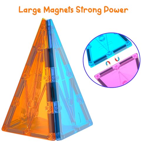 Magnetic Tiles Building Block Set: 16PCS Isosceles Triangle Expansion Pack Construction Building Blocks, Starter Set for Kids Ages 3+ - color: Nf-t16