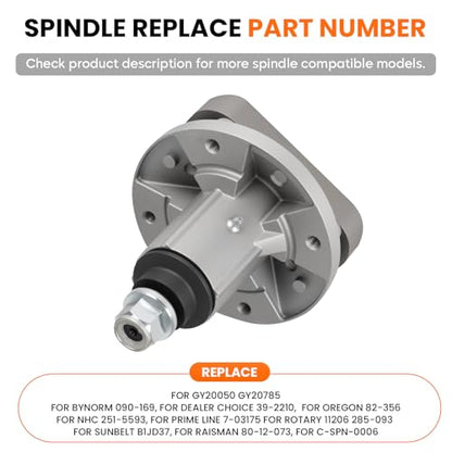 ILONPA 48 inch Deck Rebuild Kit with GY20050 Spindle Assembly for John Deere L120 L130, Includes Spindle GY20785, Blades GX20250, Idler GY20067 & GY22082, 1/2"x139" Belt GY20571 - size: 48 inch Spindle Kit Blade Blade