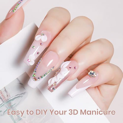 3D Sculpting Gel for Nail Art, White Non-Sticky Solid Molding Nails - color: Snow White