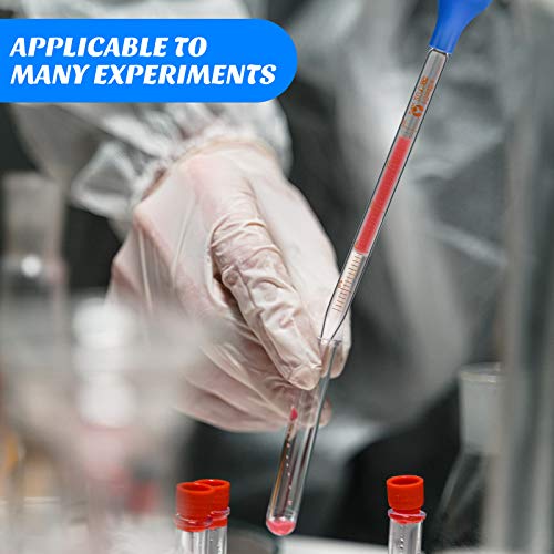 Weewooday 8 Pcs 10 ml Glass Dropper Pipettes with Rubber Bulb Stir Rod Blue - color: Blue, size: 10 ml