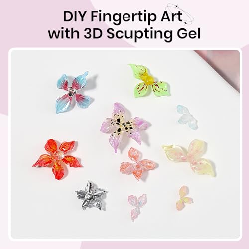 3D Sculpting Gel for Nails Art, Clear 2PCS, Non-Sticky Hard, Solid - color: Clear&Clear