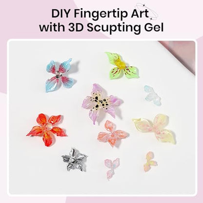 3D Sculpting Gel for Nails Art, Clear 2PCS, Non-Sticky Hard, Solid - color: Clear&Clear