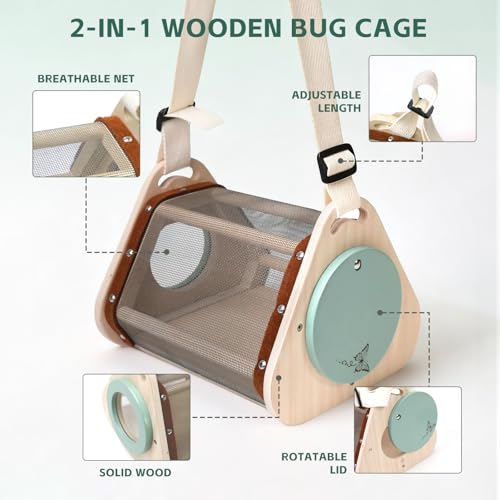 Bug Catcher for Kids Explorer Kit with Insect Observation Cage,Butterfly Net,Magnifying Glass,Compass,Kids Adventure Kit for Backyard & Camping,Outdoor Educational Toy Gift for Girls Boys