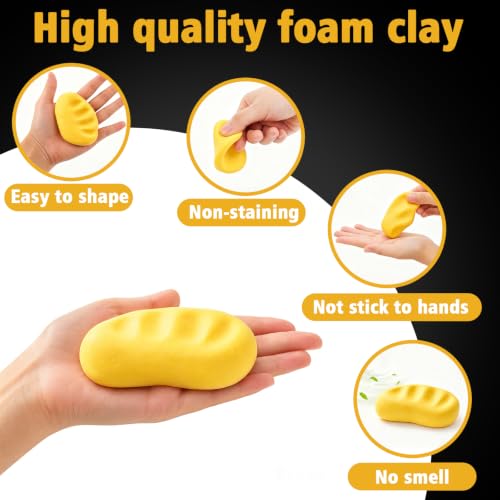 MEARCOOH Modeling air Dry Foam Clay Yellow Cosplay Magic Clay 100g (3.53oz) - color: Yellow, size: 100g