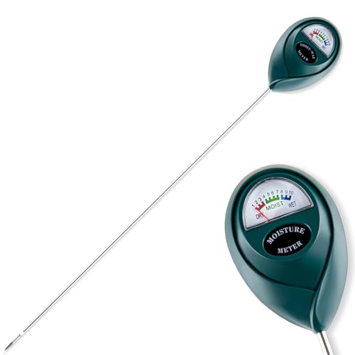 Tennedriv Green Long Probe Soil Moisture Meter for Outdoor Plants, Plant Water Meter for Outdoor Plants,Plant Moisture Meter for Indoor Plants and Outdoor Plants, No Batteries Required - size: 12.2Inch