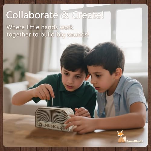 STEM Kits for Kids Age 12-14, Wooden DIY Bluetooth Speaker Kit Build Your Own with Dual Speakers, Science Gift for Teen Boys Girls Birthday Christmas
