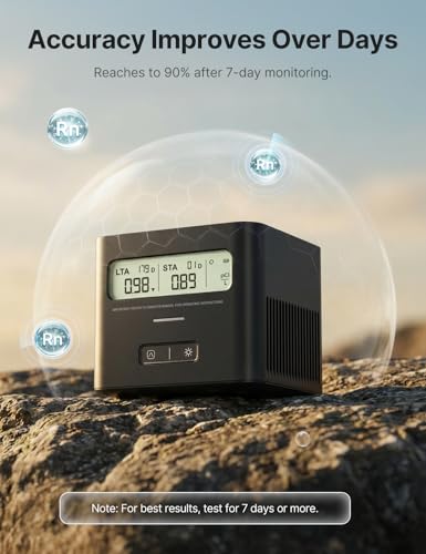 X-Sense Radon Detector for Basement, Zero Lab Fees, XR0A-SR, Black - color: Black