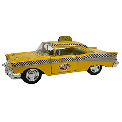 KiNSMART 1957 Chevy Bel Air Coupe 1:40 Scale 5" Die Cast Metal Classic Toy Car (Taxi) - color: Taxi