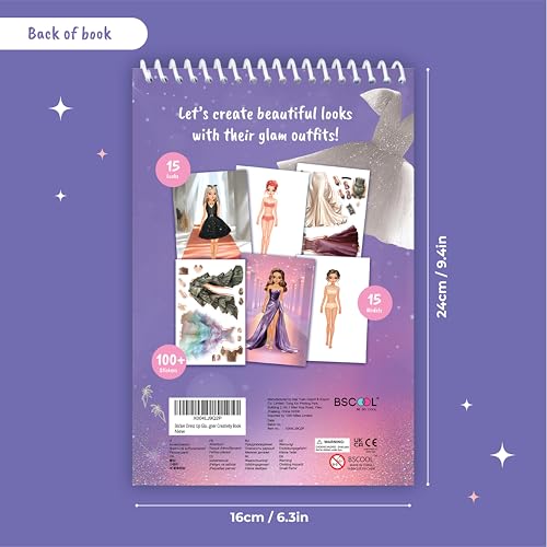 BSCOOL Fashion Sticker Book for Kids Girls Activity Design - color: Sticker Dress Up Fashion Runway
