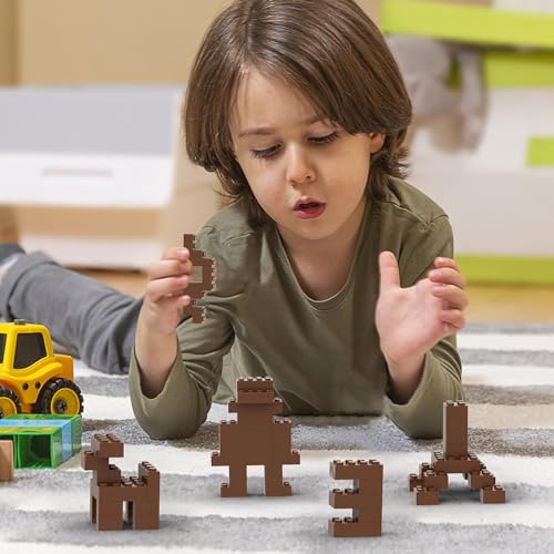 500 Piece Brown Bricks Bulk, Brown 2x4 Building Bricks Flat, Compatible with Lego Parts and Pieces: 2x4 Brown Bricks(Color: Brown) - color: 2x4 Brick Brown