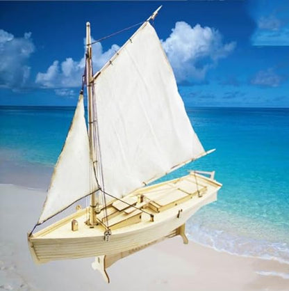 Avtytsda 1/30 Scale DIY Hobby Wooden Ship Science Equipmen Assembly Model Boat Kits Sailing Boat Kit Ship Craft Laser-Cut Model Kits to Build (Flattie) - size: 1/30 Flattie