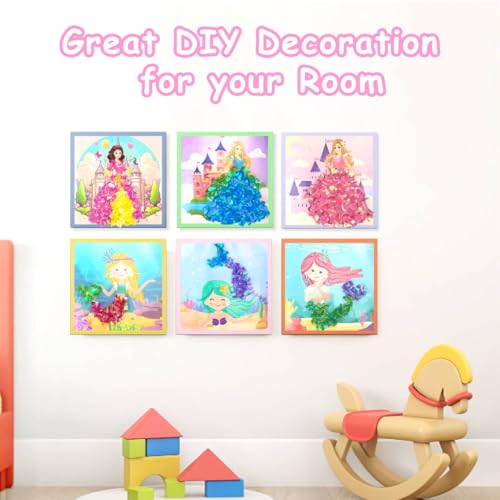 Poke-in Fun Art Fabric Craft,Magical Princesses Kits,Arts and Crafts for Kids,Mess Free Kids'Paper Craft Kits,Art Activity Birthday Ideas for Children,Toys for Girls &Boys Ages 4-10+ - style: Princess