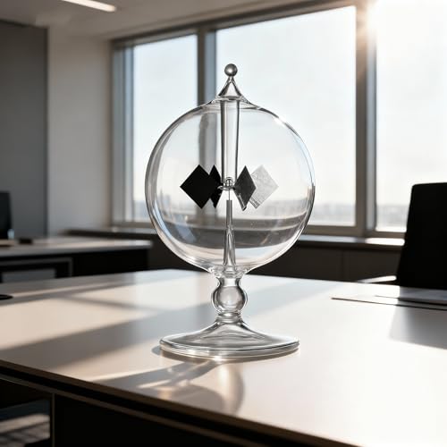 Clear Solar Power Crookes Radiometer Sun Light Energy Glass Windmill Spinning Vanes