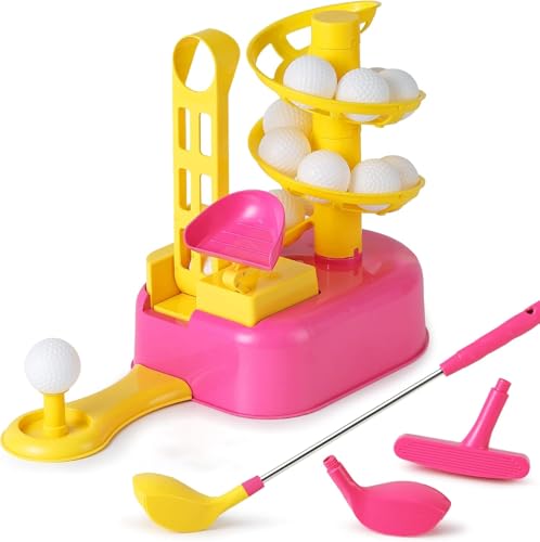 iPlay, iLearn Girl Pink Golf Toy Set, Toddler Kid Outdoor Sport Toy Age 3-5 - color: Pink