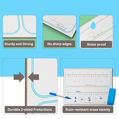 Fractions Decimals Manipulatives (Dry Erase Math Manipulatives Numberline Whiteboard) 9 x 12 Inch Fractions for Grade 5 Math for Students in Classroom and Homeschooling (Decimals & Fractions) - style: Decimals & Fractions