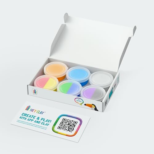 HEY CLAY Colorful Air Dry Clay Kit for Kids Modeling Gift Age 3+ (6 cans) - color: Birds: Toucan, Penguin, Peacock