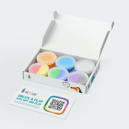 HEY CLAY Colorful Air Dry Clay Kit for Kids Modeling Gift Age 3+ (6 cans) - color: Birds: Toucan, Penguin, Peacock