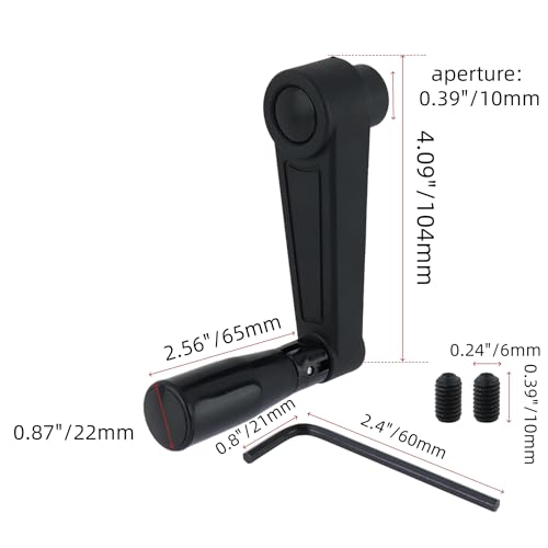 2 Set 4.09 Inch Nylon Crank Handle for Industrial Machine Tools - style: HD-10mm/2 Set