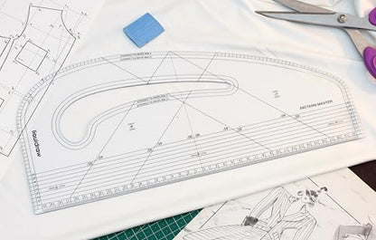 Liquidraw Pattern Maker and Grading Ruler Set, Clear Acrylic Sewing Tools - style: Pattern Maker & Grading Ruler Set