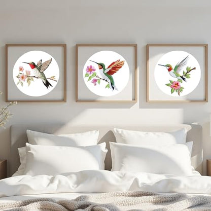 57lilina Embroidery Kit for Beginners, Pack of 3 with Hoop, Threads, Needle - color: Hummingbird