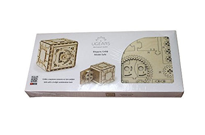 UGEARS Model Safe Kit 3D Wooden Puzzles for Adults - Wooden Model Kits for Adults - Mechanical Safe Puzzle Box, 3D Puzzles for Adult, DIY Wooden Model, Brain Teaser Hobby Gift Set for Fathers Day