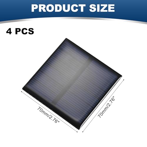 MECCANIXITY 4PCS 3V 0.63W 0.21A Mini Solar Panels, Small Solar Photovoltaic Power Cells Charge DIY Electric Toy Materials Kits