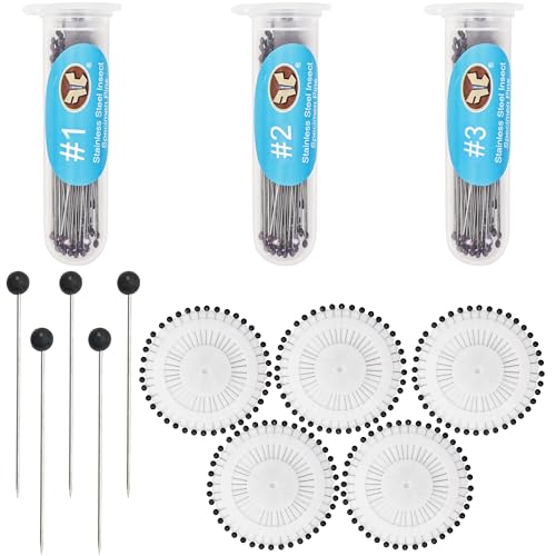 304 Stainless Steel Insect Pins – 300pcs Entomology Specimen Needles & 200 Bead Needles for Insect Specimen, Butterfly Collection, School Lab & Specimen Display - size: 300 Insect Pins + 200 Bead Needles Kit