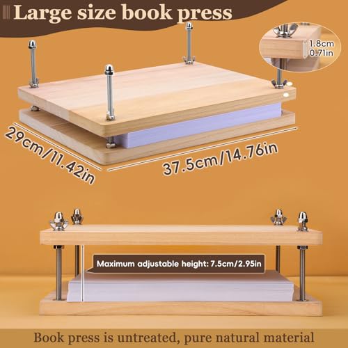 JUPEAN Book Binding Kits Bookbinding Kit Large Book Press 14.76x11.42 - size: 14.76"x11.42" Bookbinding Kit -3
