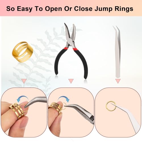 Amrules 1200 Pcs Jump Rings, Jewelry Making Kit, KC Gold & Gun Black - color: Gun Black & KC Gold