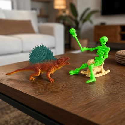 Fully Articulated Human Skeleton Action Figure, Green - color: Fluo Green
